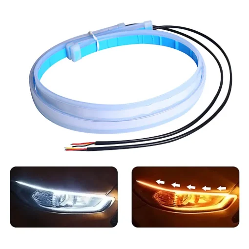 2 יח' פנסי LED גמישים לאור יום ברכב פנס איתות עמיד למים