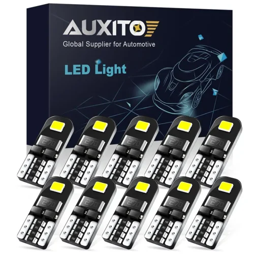 AUXITO מנורות T10 W5W קנבאס LED ללא שגיאה