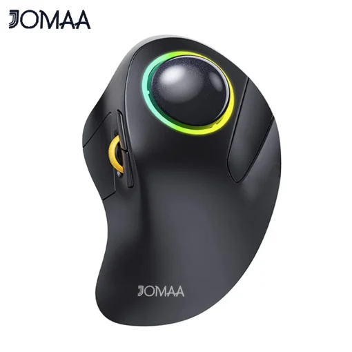 JOMAA עכבר גלגלת אלחוטי ארגונומי עם תאורת RGB