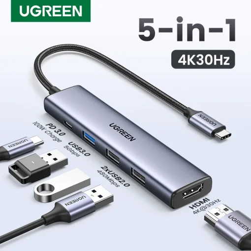 UGREEN רכזת USB-C 5 ב-1