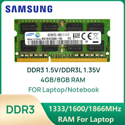 זיכרון לפטופ סמסונג DDR3 1.5VDDR3L 1.35V