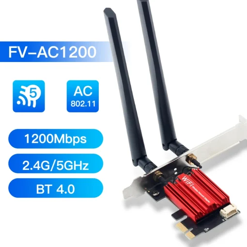 כרטיס רשת אלחוטי PCIE 5 WiFi 1200AC