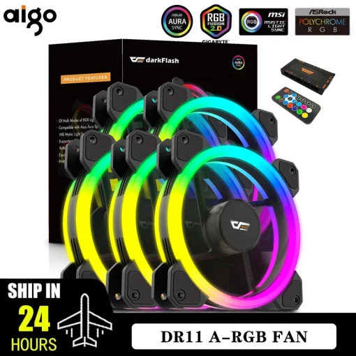 מאוורר Darkflash DR11 RGB, ערכת 6 מאווררי מצנן 120 ממ