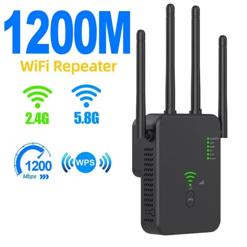 מגביר WiFi אלחוטי דו-פס 1200Mbps