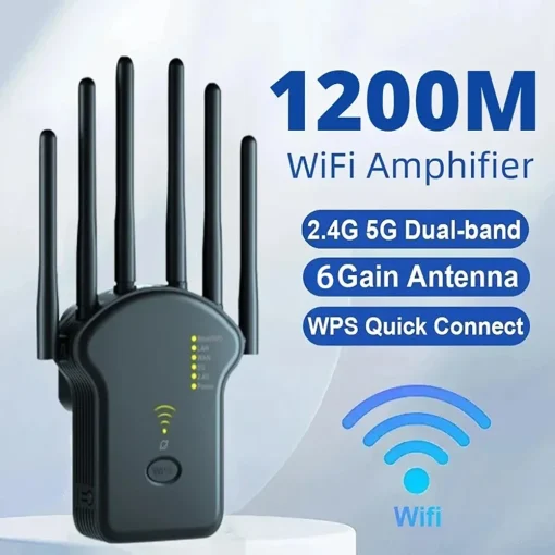 מגבר WiFi 1200Mbps עם 6 אנטנות