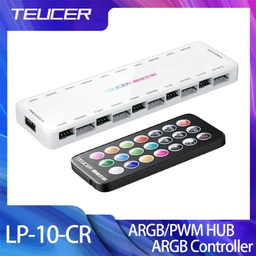 מנהל מאוורר TEUCER LP-10 ARGBPWM עם בקר ARGB