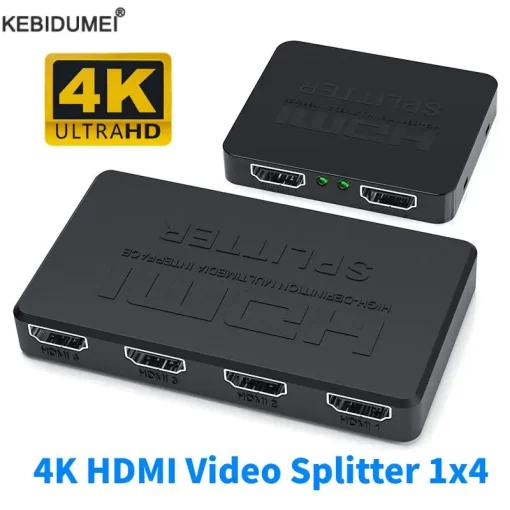 מפצל HDMI 1 מתוך 4 מתאם כבל רכזת 1x4 ל-PS4מחשב ניידצגטלוויזיהמקרן