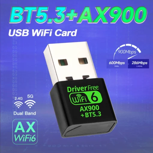 מתאם AX900 USB ל-WiFi 6 ו-Bluetooth 5.3