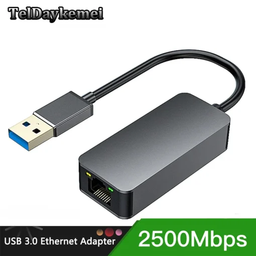 מתאם רשת קווי מתאם USB C מסוג USB C ל-RJ45 2.5 גיגה-סיביות לשנייה USB 3.0