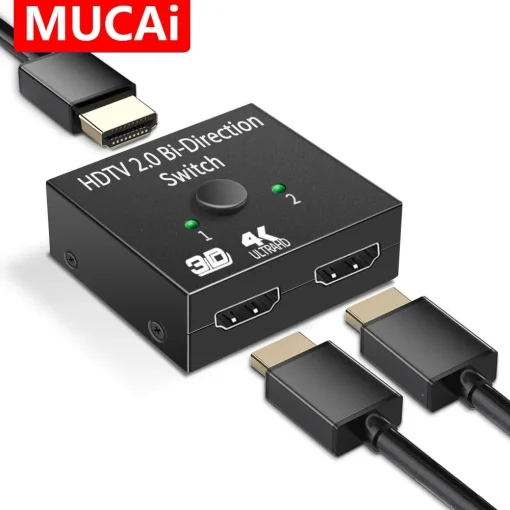 מתג מפצל עם שקעי HDMI ל-4K, KVM דו-כיווני