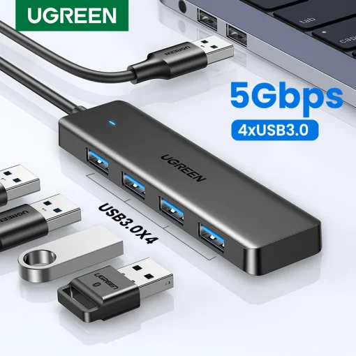 רכזת USB 3.0 4 כניסות דק של UGREEN