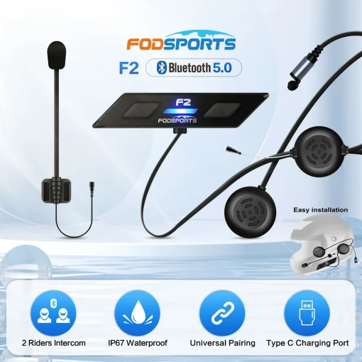 Fodsports F2 אינטרקום בלוטות' לאופנועים