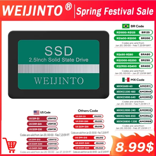 SSD קשיח WEIJINTO 128GB256GB512GB1TB