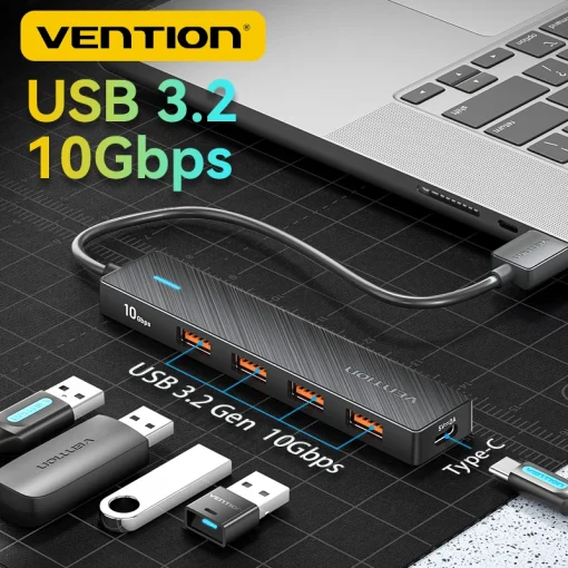 Vention רכזת USB 3.2 Gen2 חדשה עם 5 יציאות