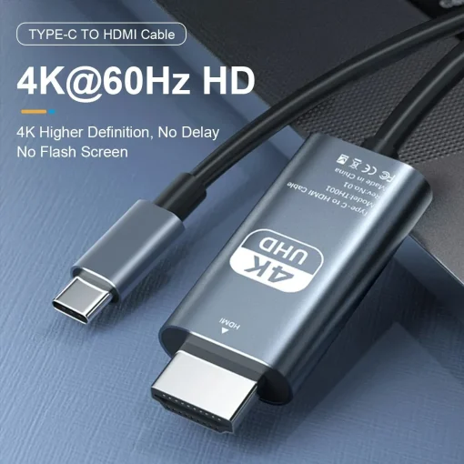 כבל USB-C ל-HDMI 4K אלומיניום