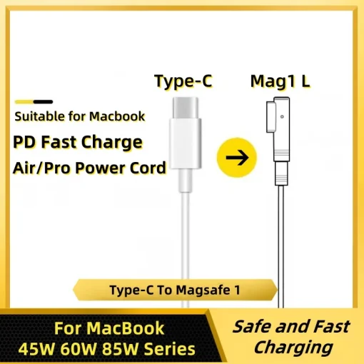 כבל טעינה PD מהיר ל-MacBook AirPro מסדרת Type-C ל-Magsafe