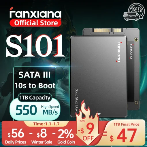 כונן SSD פנימי מסוג SATA של S101QS102 ProS101 של Fanxiang בנפח 512GB1TB2TB4TB