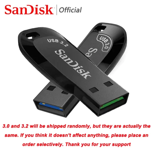 כונן USB 3.2 או 3.0 של SanDisk בגודל 512 גב