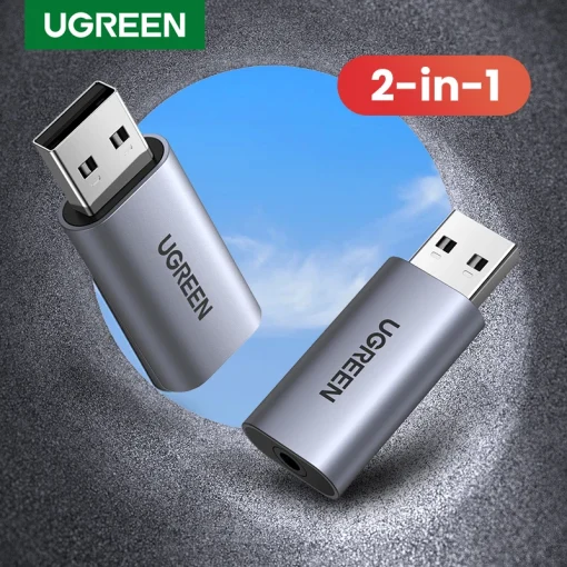 כרטיס קול UGREEN USB למתאם שמע 3.5 ממ