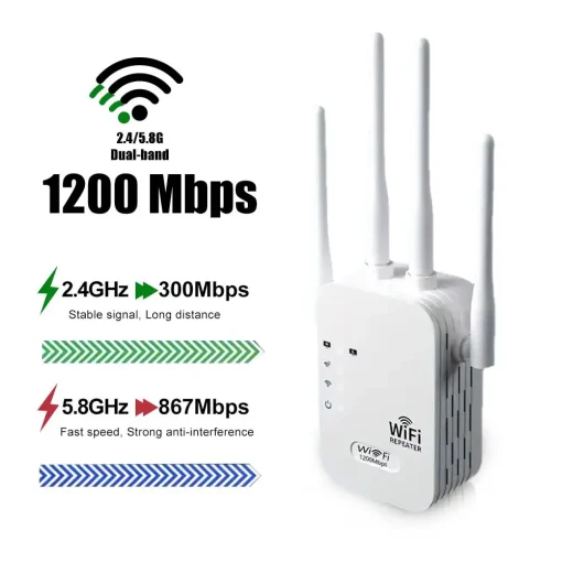 מגבר אות אלחוטי WiFi 1200Mbps, טווח ארוך