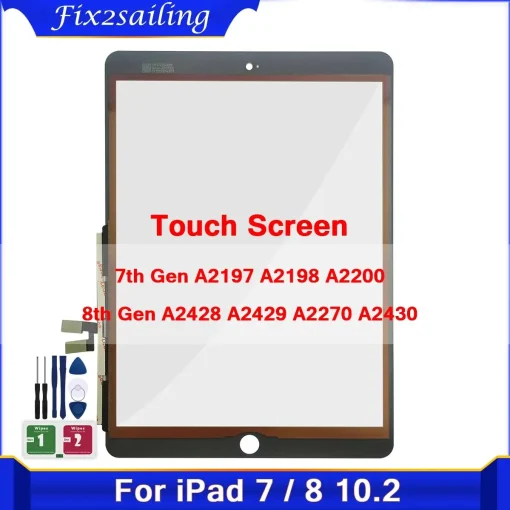 מסך חדש לאייפד 7 10.2 דור 7 A2197 A2198 A2200 דור 8 2020 A2428 A2429 A2270 A2430 מסך מגע פאנל חיצוני מזכוכית