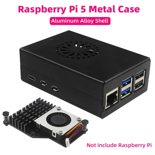 מעטפת מארז מתכת אלומיניום עבור Raspberry Pi 5