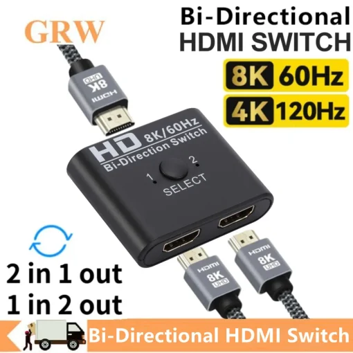 מפצל מתג HDMI תואם 8K 60Hz