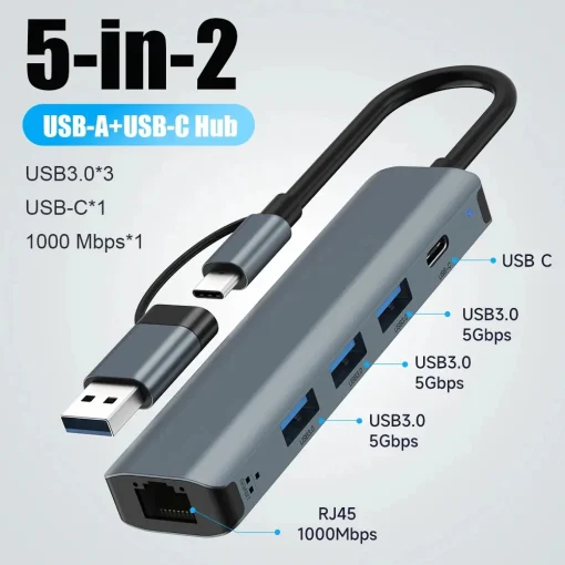 מתאם USB C רב-יציאות ל-HUB USB C