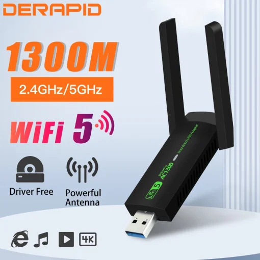 מתאם USB ל-WiFi 1300Mbps