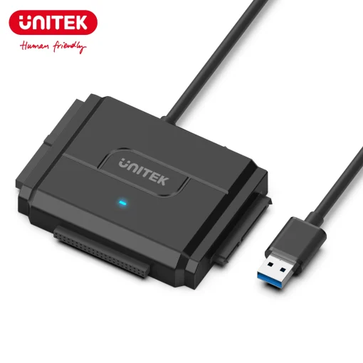 מתאם Unitek USB 3.0 לכונן קשיחSATA IDE לשחזורהמרה