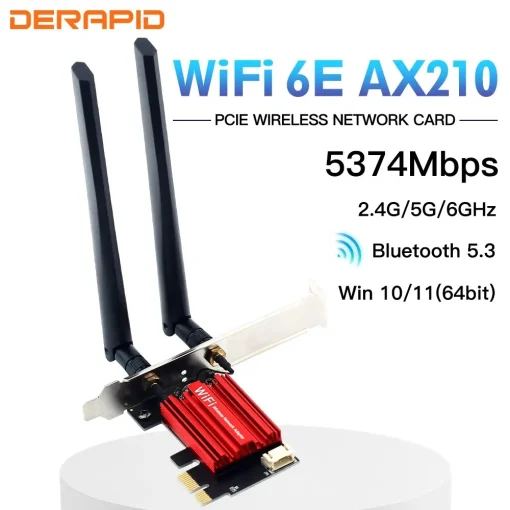 מתאם WiFi AX210 5374 מגה ביט לשנייה Bluetooth 5.3