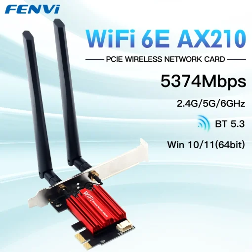 מתאם אלחוטי Tri-band FENVI Wi-Fi 6E AX210 PCI-E