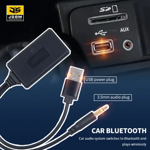 מתאם אלחוטי לרכב JSBM USB ל-Bluetooth עם רדיו 3.5 ממ AUX