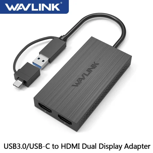 מתאם גרפי WAVLINK מ-USB 3.1USB-C ל-HDMI כפול