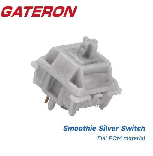 מתג GATERON Smoothie כסוף 5 פינים 45 גרם עם מעטפת ומוט POM לינארי מתגי MX למקלדת מכנית ניתנת להחלפה חמה Gateron RGB SMD DIY