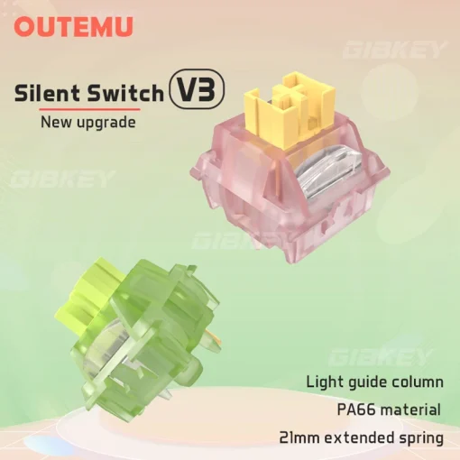 מתגים שקטים Outemu Silent Peach V3 משומנים