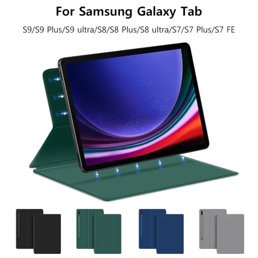 נרתיק מגנטי ל-Samsung Galaxy S9 S8, נרתיק Ultra לטאבלט ל-Galaxy Tab S7 S9 FE Plus, נרתיק דק מגן מעור