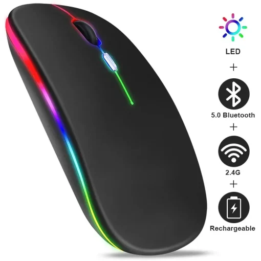 עכבר אלחוטי RGB נטען לעכברי Bluetooth עכבר מחשב אלחוטי