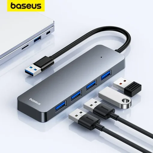 רכזת USB 4 יציאות בייסוס (Baseus) עם מארז ABS