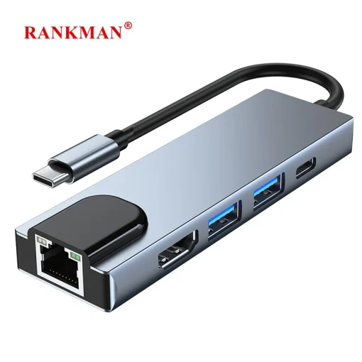 רכזת USB C ל-HDMI תואם 4K אתרנט