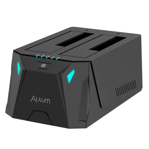 תחנת עגינה כפולה לכוננים קשיחים ALXUM USB C ל- SATA לכונני 2.53.5 אינץ' SSD HDD עם שיבוט לא מקוון 36TB